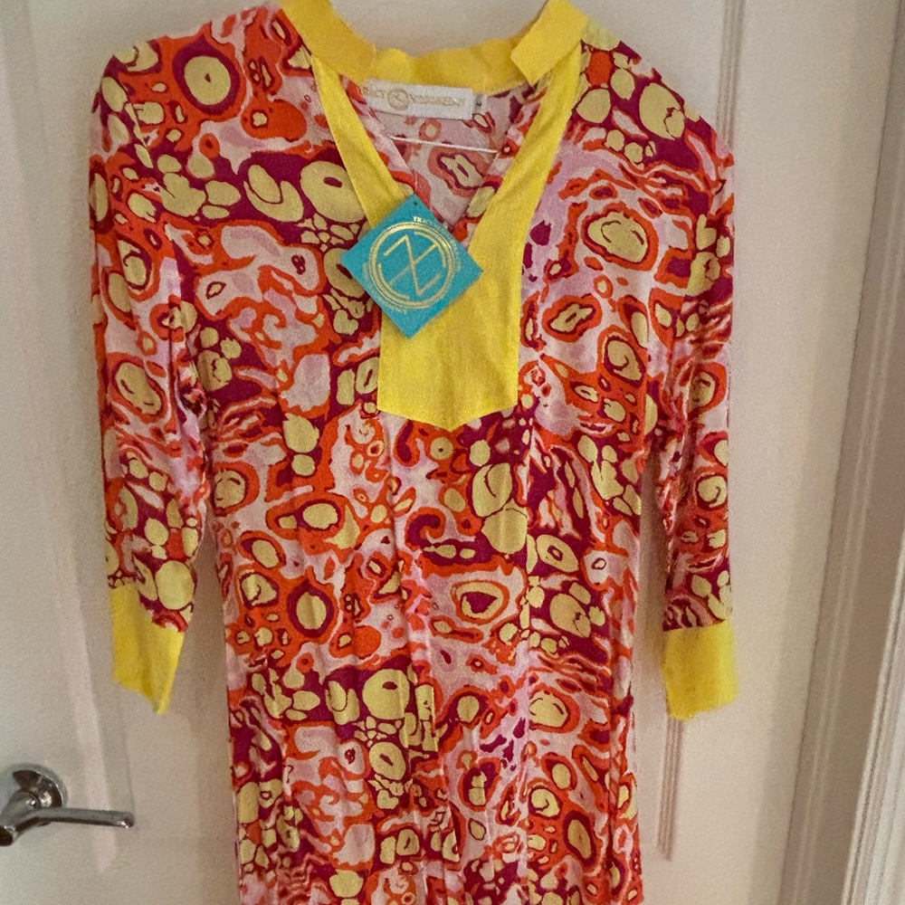 Colorful Patterned Dress with Yellow Accents